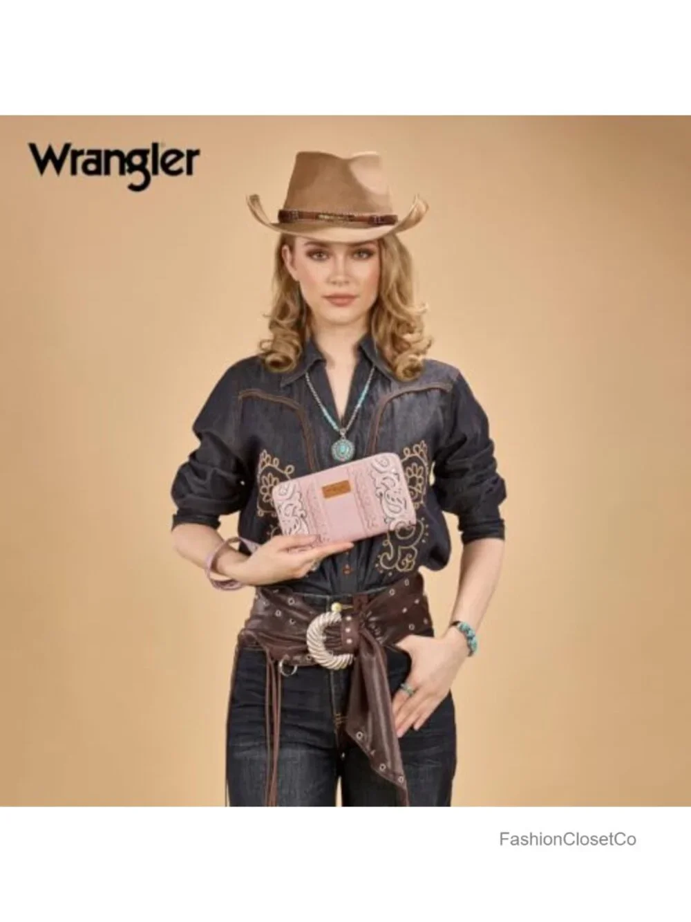 Wristlet Wallet RFID Blocking Zip Around Clutch Faux Leather
